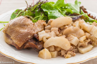 Photo de recette de confit, poire, céleri, poires, châtaignes, automne, hiver,  Kilomètre-0, blog de cuisine réalisée à partir de produits de saison et issus de circuits courts