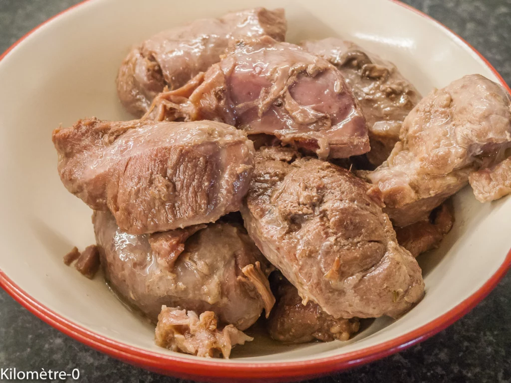 Joues de porc confite maison au radis noir - Étape 3