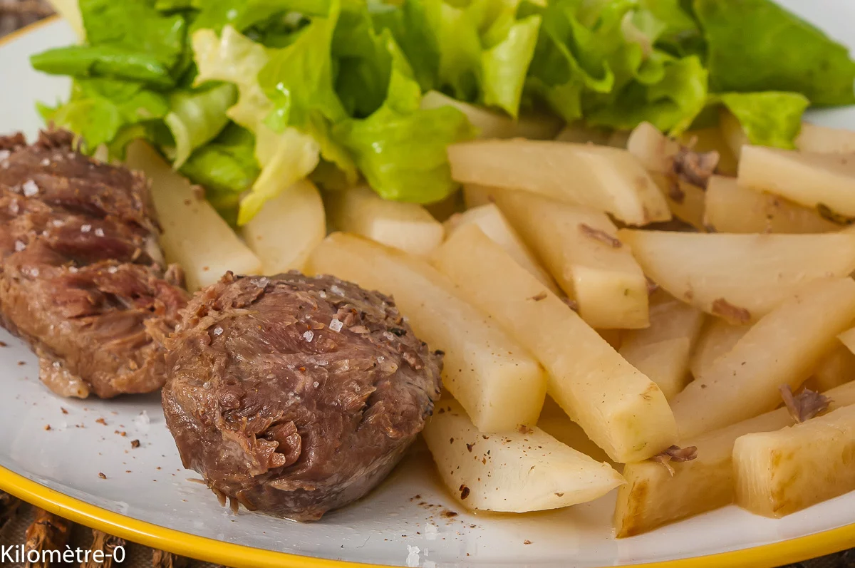 Photo de recette de confit maison, joues de porc, confites, radis noir, poêlée, automne, légumes, viande, hiver, facile, Kilomètre-0, blog de cuisine réalisée à partir de produits de saison et issus de circuits courts