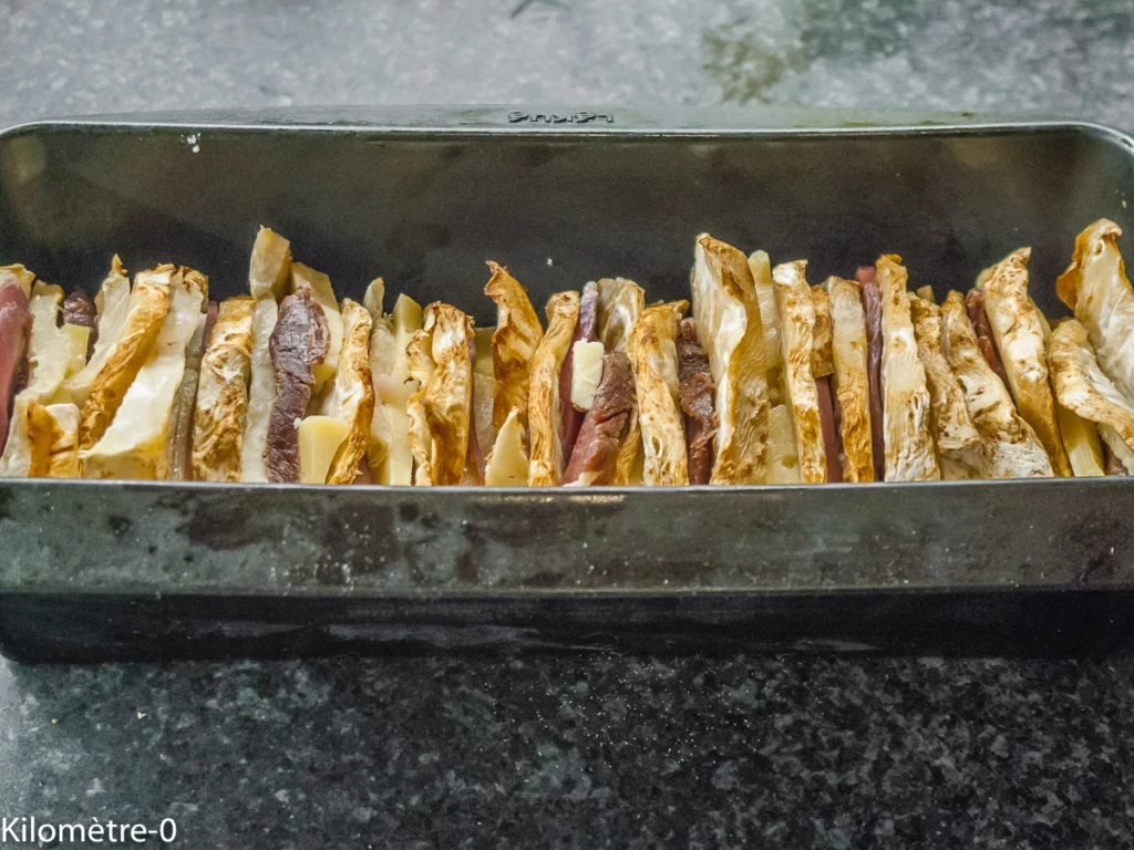 Hasselback de céleri au magret de canard et fromage à raclette - Étape 5