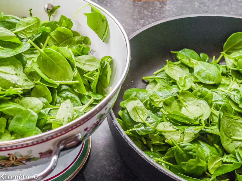Cuisson des épinards - Étape 1