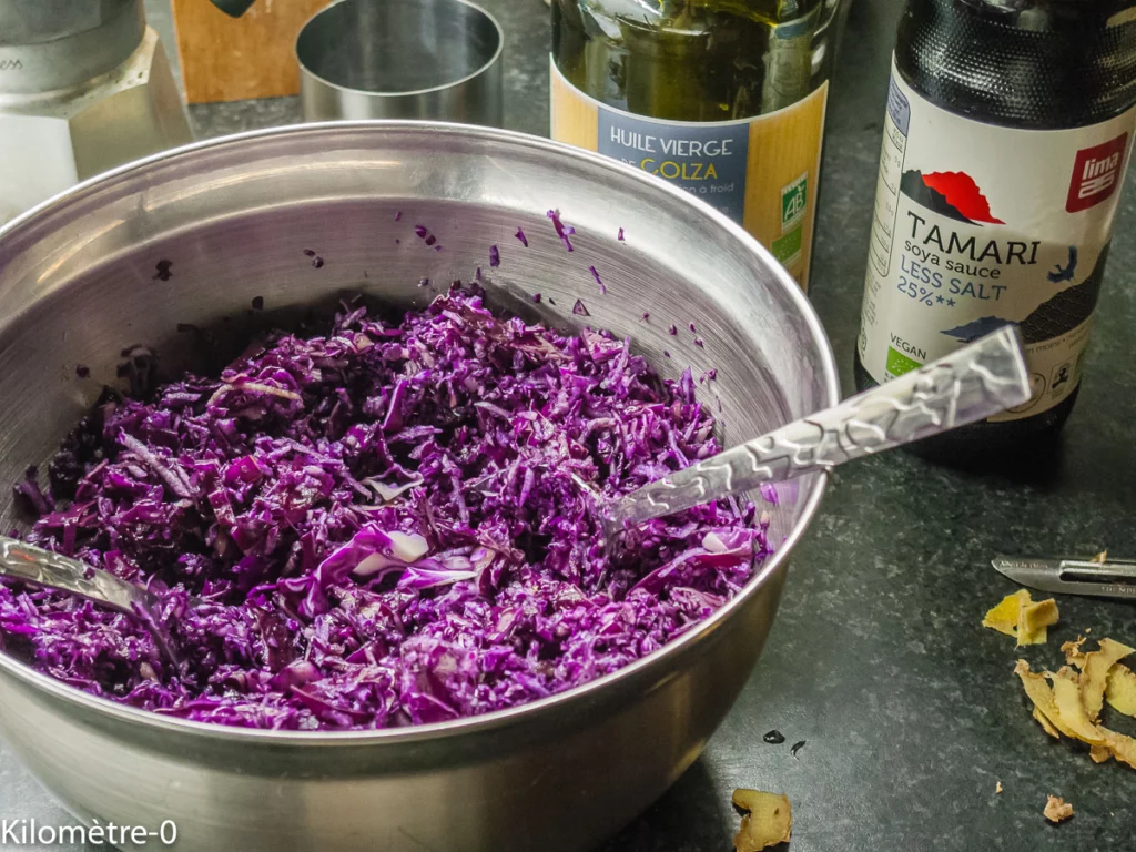 Salade de chou rouge aux noix de pétoncles - Étape 3