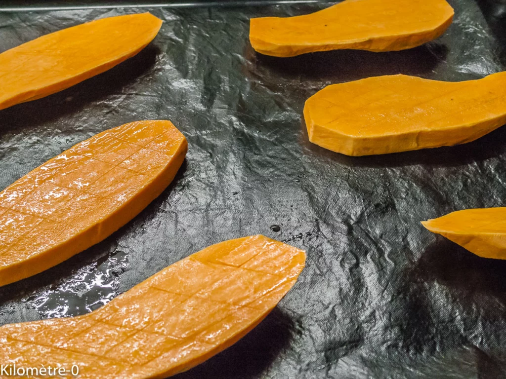 Patates douce cuites au four, pourpier et grenade - Étape 2