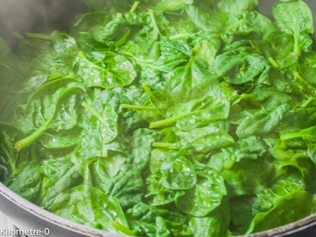 Galettes bretonnes aux épinards, chorizo et crevettes grises - Étape 2
