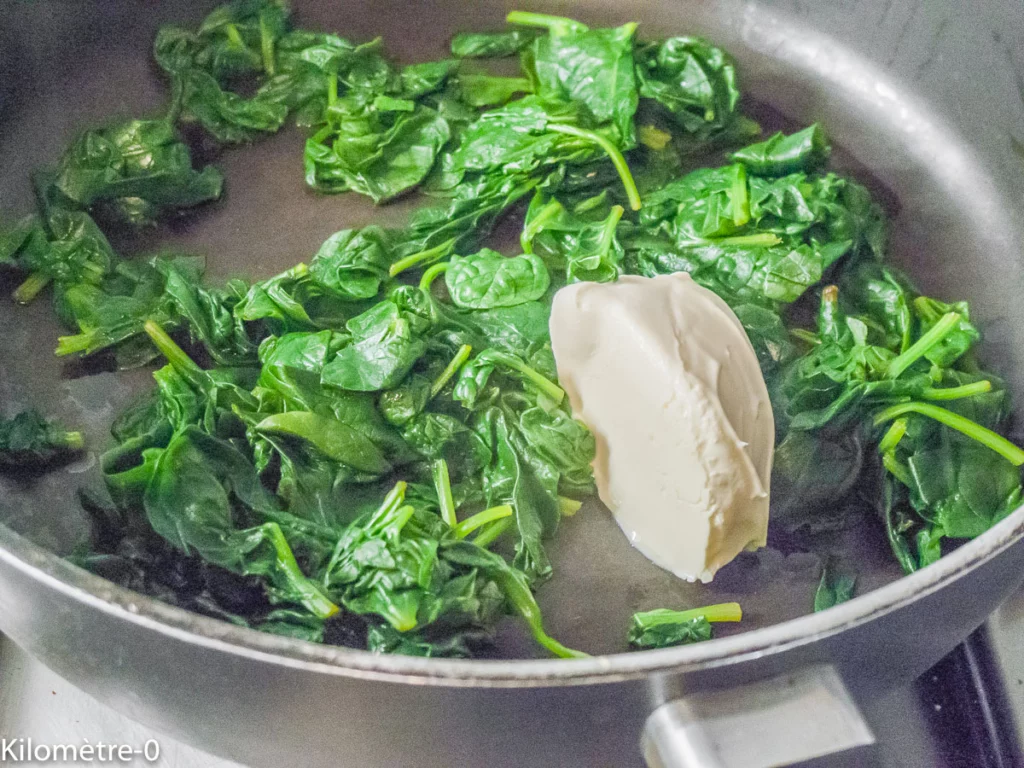 Galettes bretonnes aux épinards, chorizo et crevettes grises - Étape 3