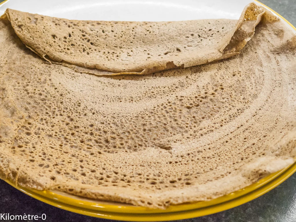 Galettes bretonnes aux épinards, chorizo et crevettes grises - Étape 6