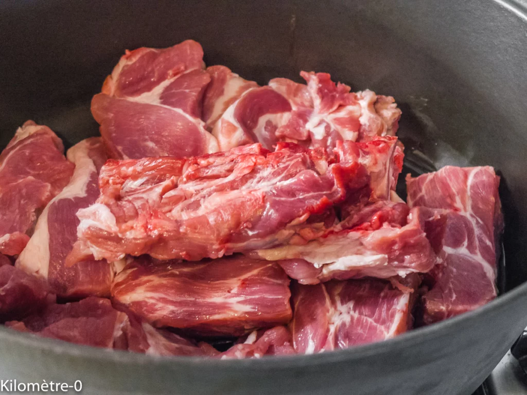 Échine de porc à la crème de kiwis et patates douces - Étape 2