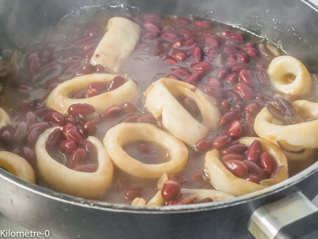 Anneaux de calamars aux haricots rouges - Étape 7