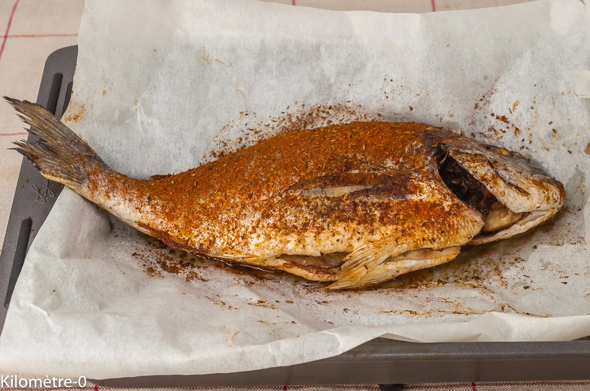 Photo de recette de daurade au four, poisson, épices, facile, rapide, Kilomètre-0, blog de cuisine réalisée à partir de produits de saison et issus de circuits courts