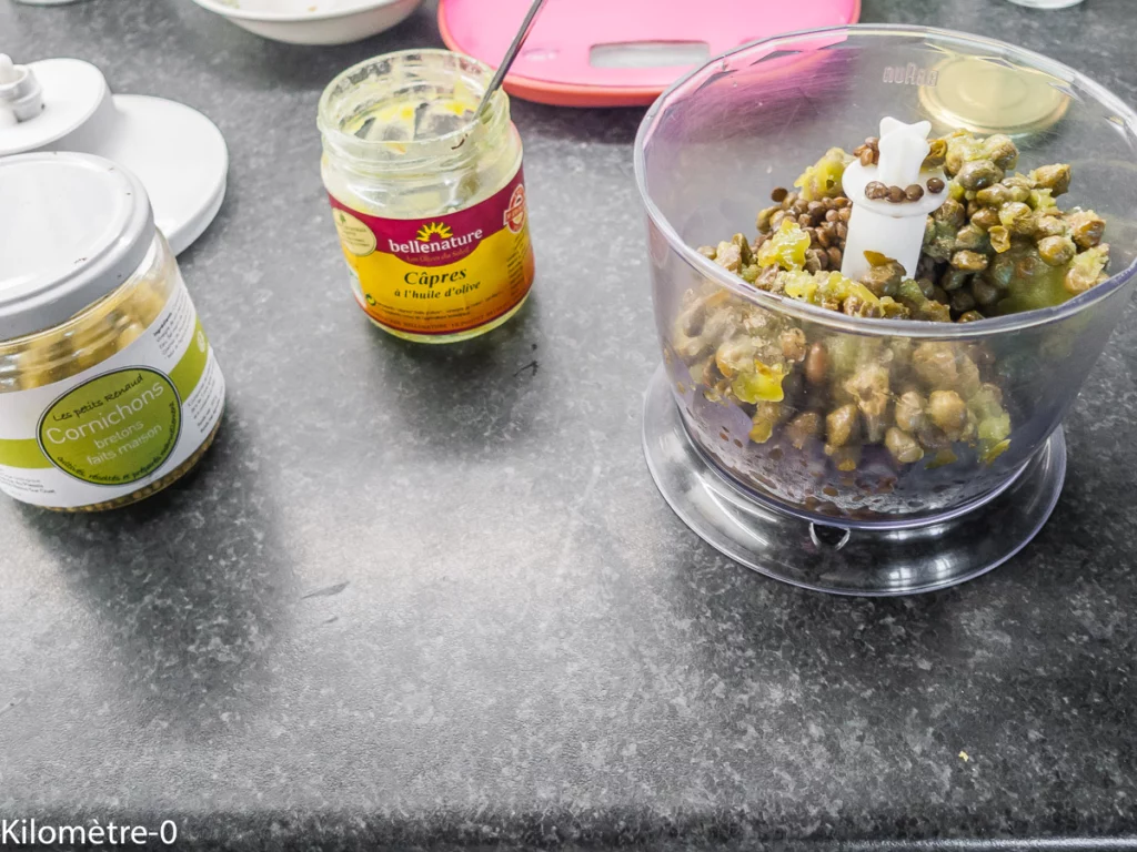 Pâté végétal au cornichons et câpres - Étape 2