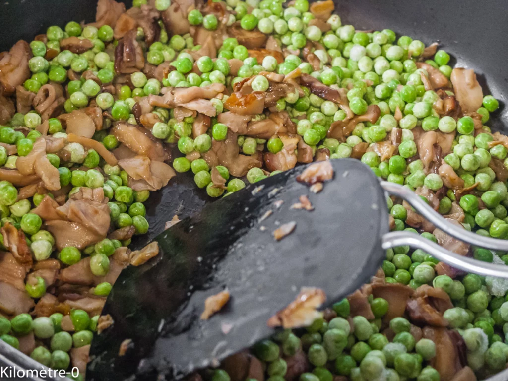 Clafoutis salé aux cèpes et petits pois - Étape 2
