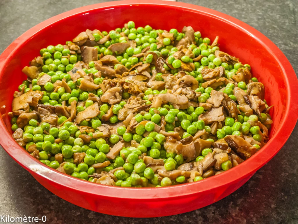 Clafoutis salé aux cèpes et petits pois - Étape 3
