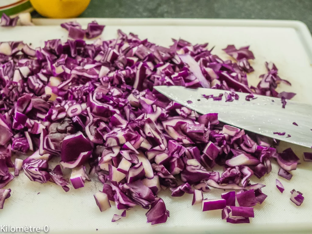 Naans aux haricots azuki, chou rouge et avocats - Étape 7