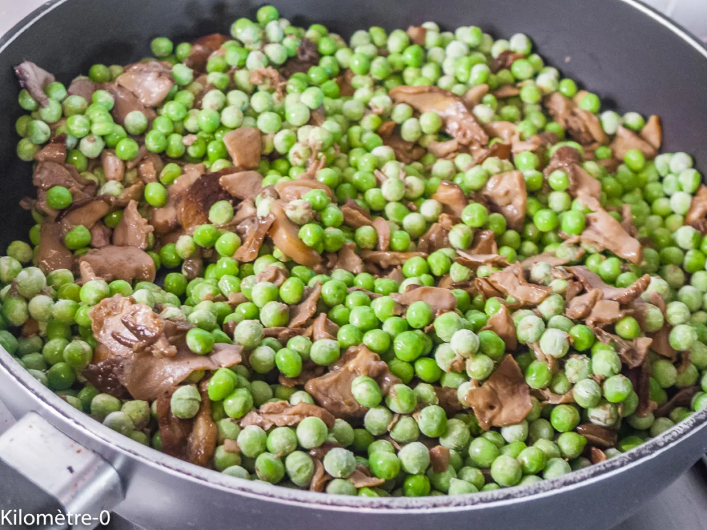 Quiche aux cèpes et petits pois - Étape 2