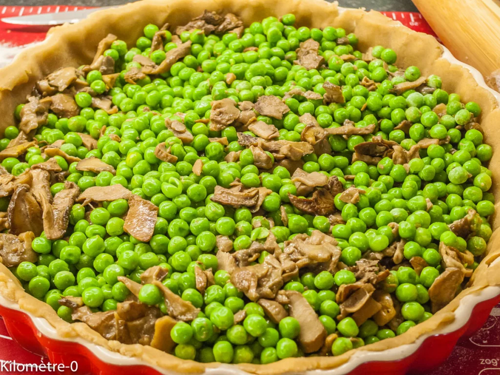 Quiche aux cèpes et petits pois - Étape 5