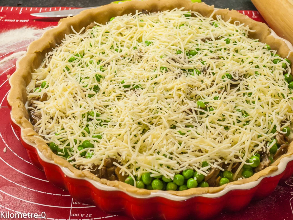 Quiche aux cèpes et petits pois - Étape 7