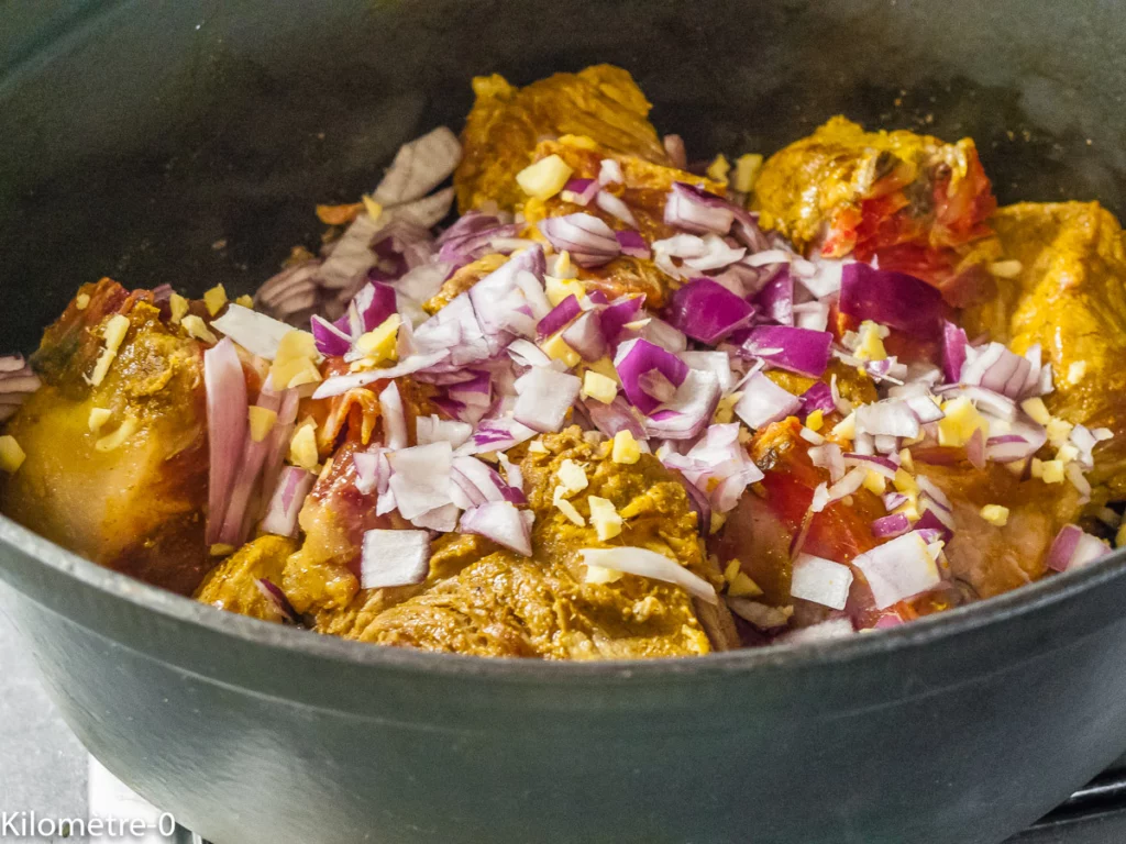 Cocotte de porc au curry, lait de coco et ananas - Étape 4