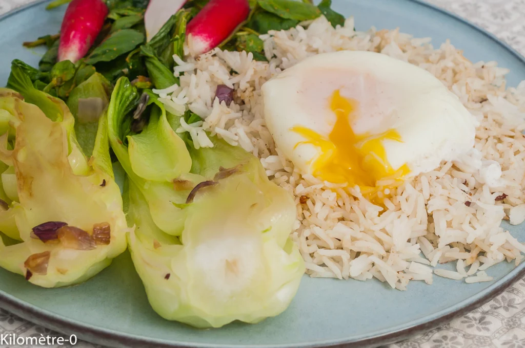 Riz sauté au chou pak choi et aux oeufs - Étape 9