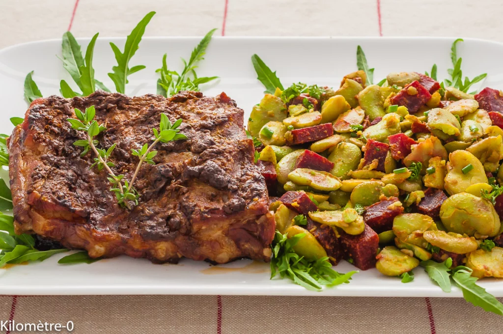 Spare ribs aux épices, salade de fèves et betteraves - Étape 9