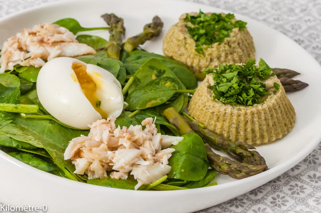 Flans d&rsquo;asperges, œufs et araignée de mer - Étape 14