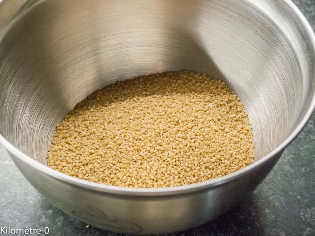 Cuisson de la semoule de blé dur, couscous - Étape 2