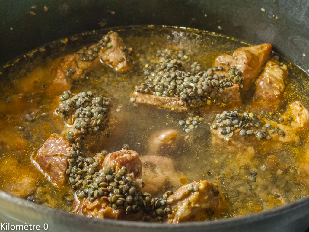 Échine de porc aux lentilles et patates douces - Étape 5