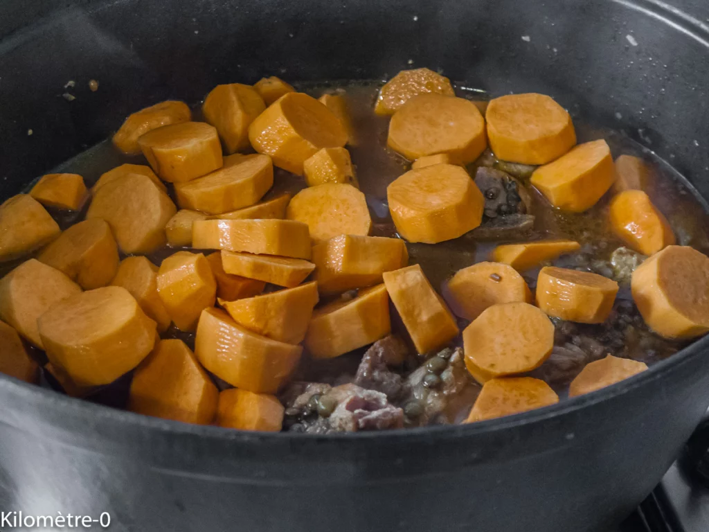Échine de porc aux lentilles et patates douces - Étape 6