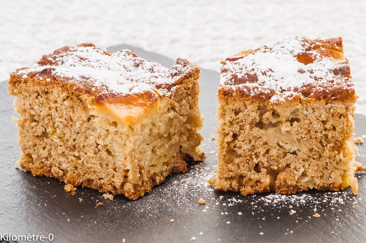 Photo de recette de gâteau, dessert, carré, citron, pommes, facile, fruits, hiver, automne, bio, gros gâteau, Kilomètre-0, blog de cuisine réalisée à partir de produits de saison et issus de circuits courts