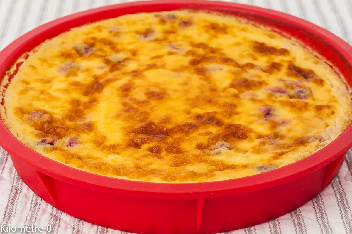 Photo de recette de flan pâtissier, griottes, cerises, facile, noix de coco, dessert, gâteau, gâteau fromager, bio, Kilomètre-0, blog de cuisine réalisée à partir de produits de saison et issus de circuits courts