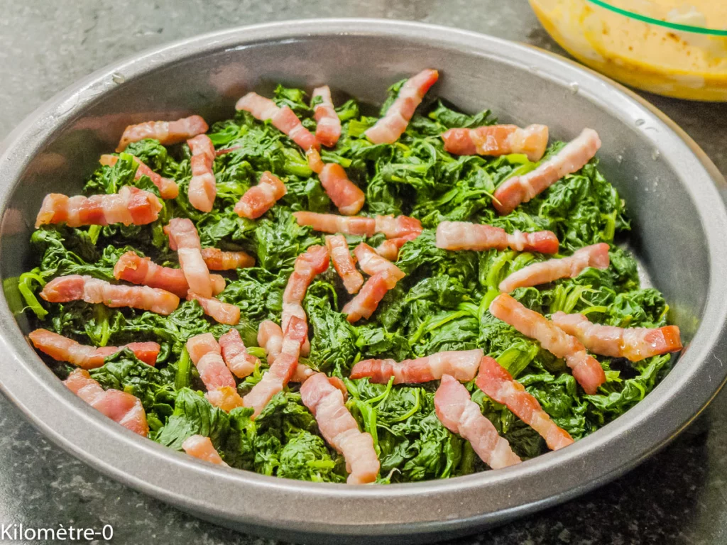 Quiche sans pâte aux épinards et lardons - Étape 9