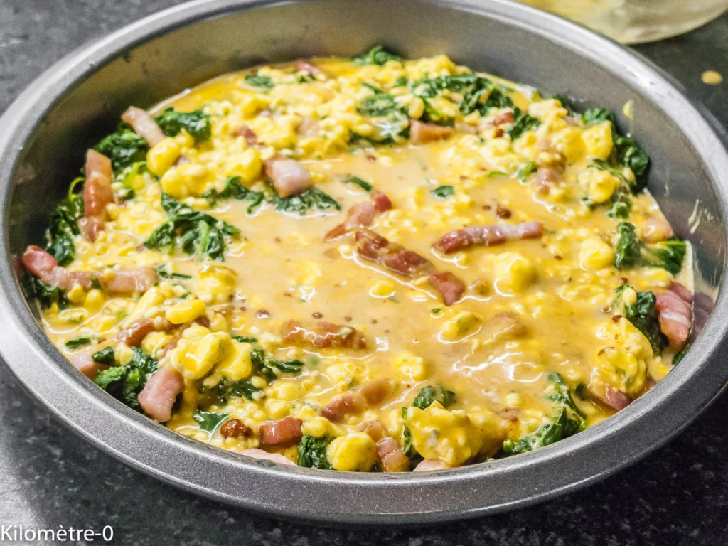 Quiche sans pâte aux épinards et lardons - Étape 10