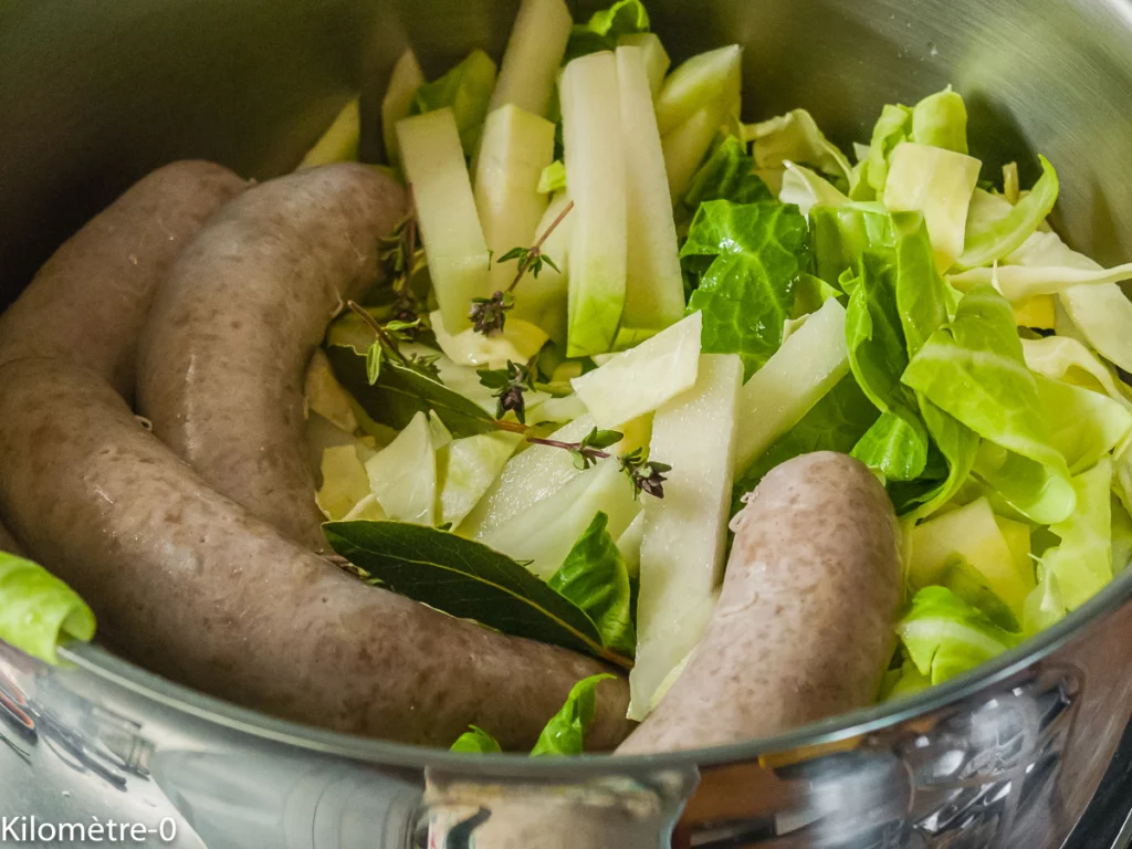 Saucisses aux deux choux de printemps - Étape 5