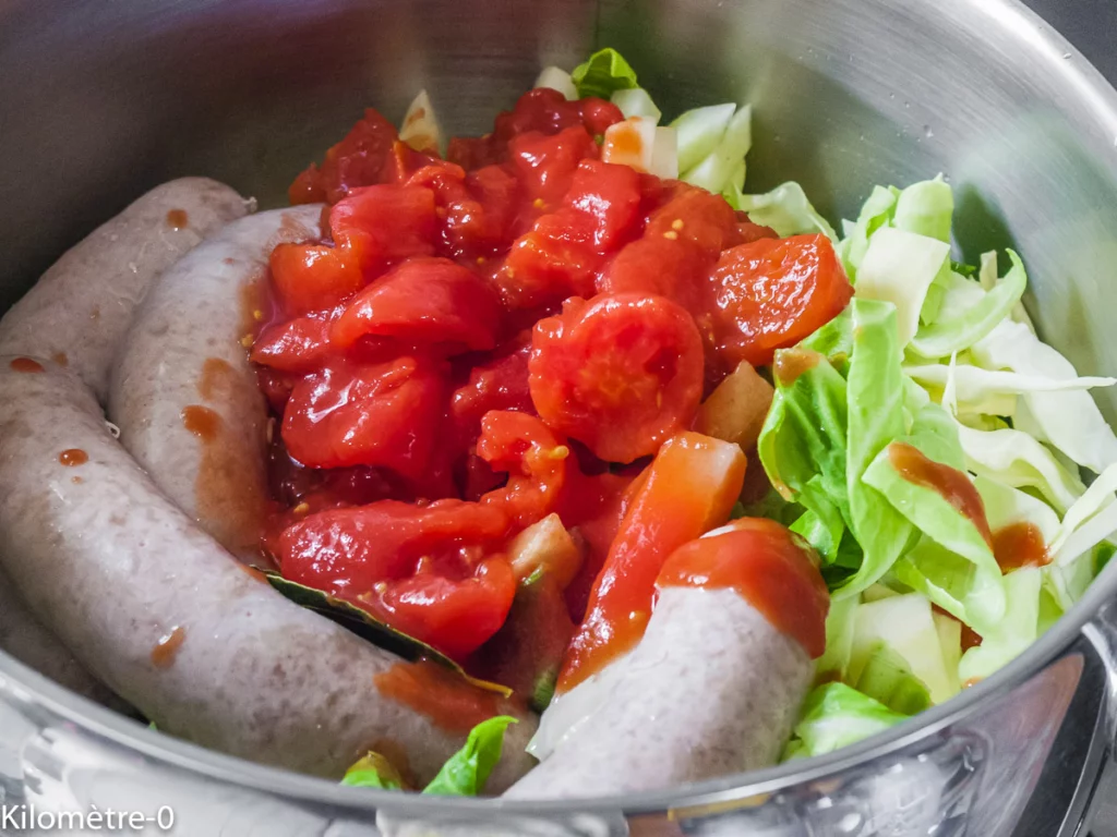 Saucisses aux deux choux de printemps - Étape 6