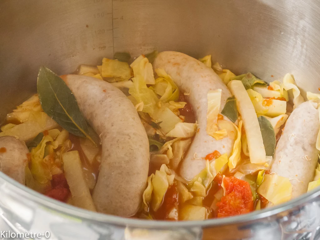 Saucisses aux deux choux de printemps - Étape 7