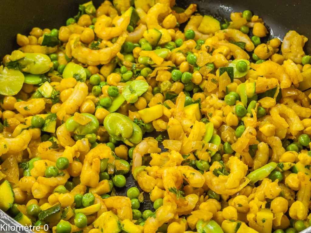 Crevettes et pois chiches aux légumes - Étape 10