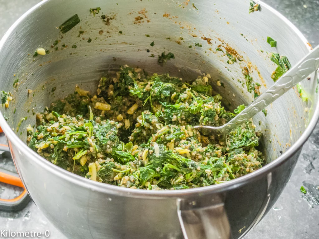 Galette de quinoa aux épinards et orties - Étape 16