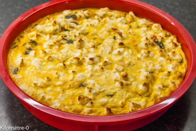 Photo de recette de clafoutis, salé, courgettes, légumes, printemps, été, fromage,  fêta, rapide, facile, Kilomètre-0, blog de cuisine réalisée à partir de produits de saison et issus de circuits courts
