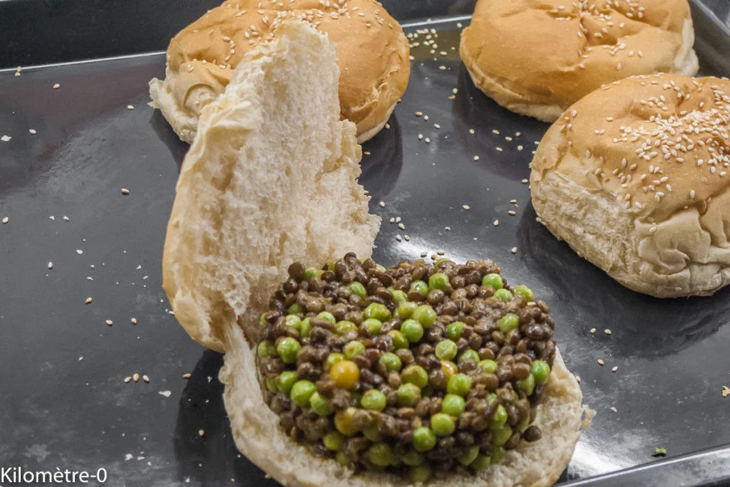 Burger aux lentilles et petits pois - Étape 7