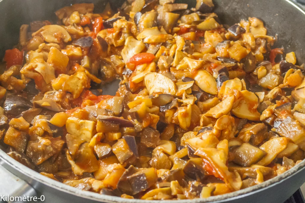 Tarte aubergines, cèpes et parmesan - Étape 4