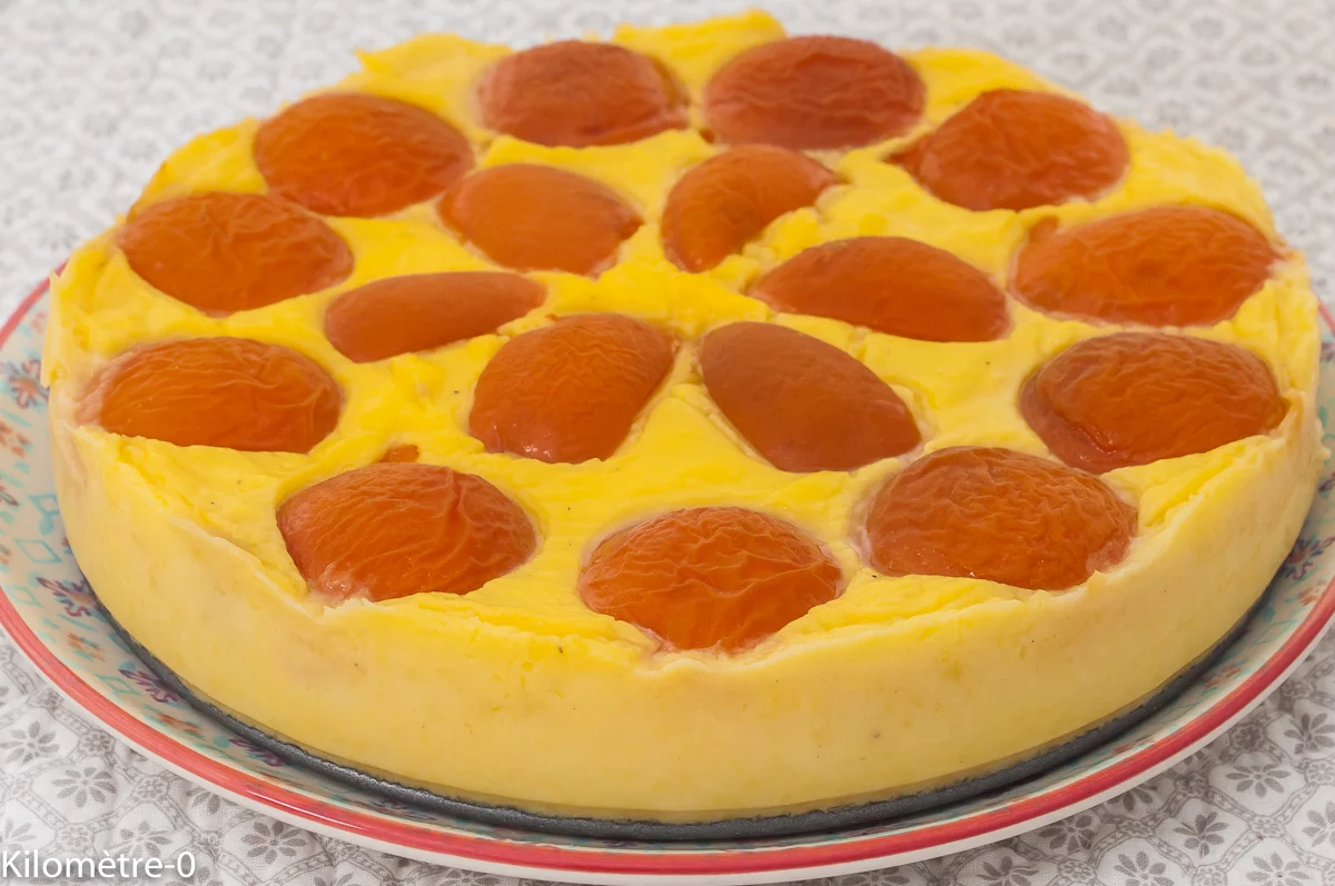 Photo de recette de flan, flan pâtissier, sans pâte, fruits, abricots, bio, facile,laitage, gâteau, dessert, Kilomètre-0, blog de cuisine réalisée à partir de produits de saison et issus de circuits courts
