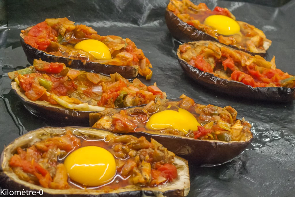 Aubergines farcies aux œufs - Étape 8