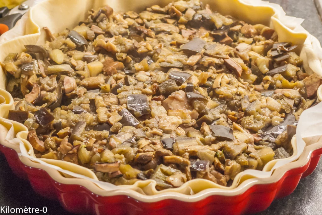 Tarte aubergines, cèpes et parmesan - Étape 7