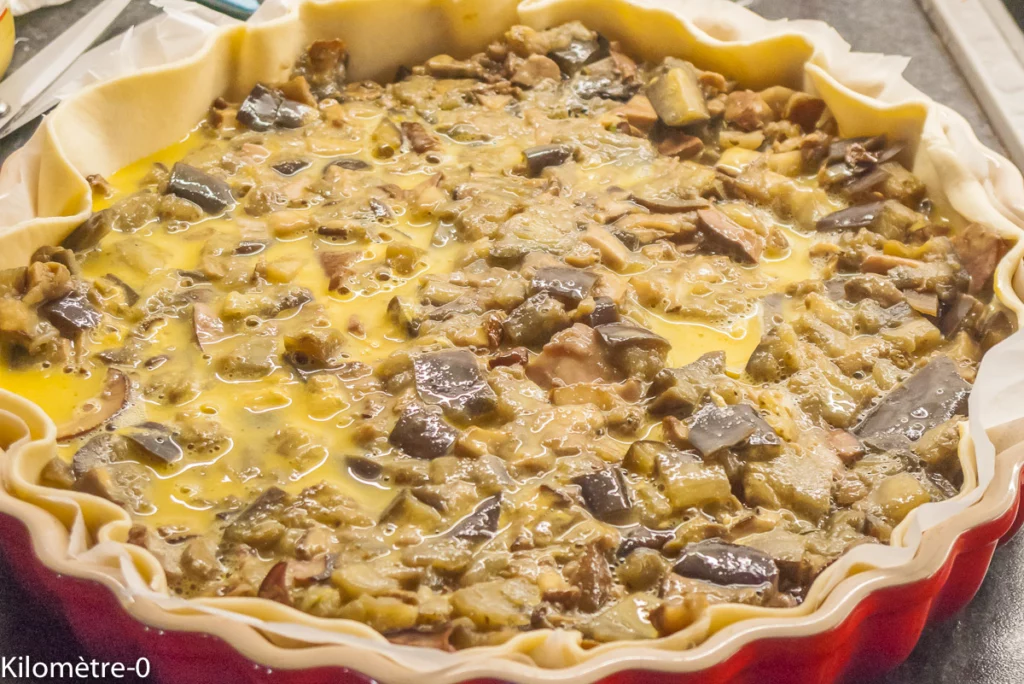 Tarte aubergines, cèpes et parmesan - Étape 8