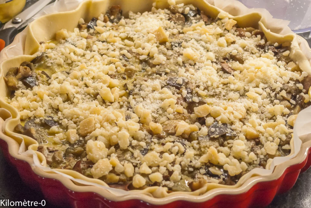 Tarte aubergines, cèpes et parmesan - Étape 9