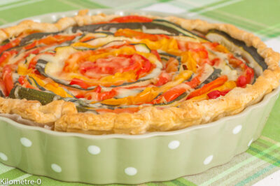 Photo de recette de tarte spirale, tarte salée, légumes, été, estivale, courgettes, poivrons, fromage, emmental, bio, facileKilomètre-0, blog de cuisine réalisée à partir de produits de saison et issus de circuits courts