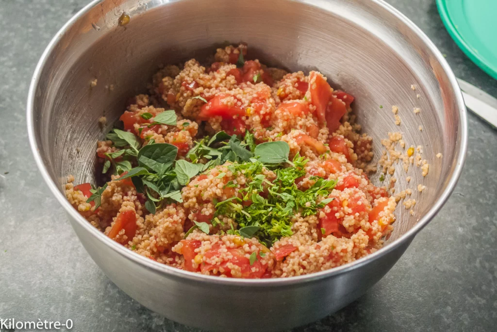 Taboulé sans cuisson aux crevettes - Étape 5