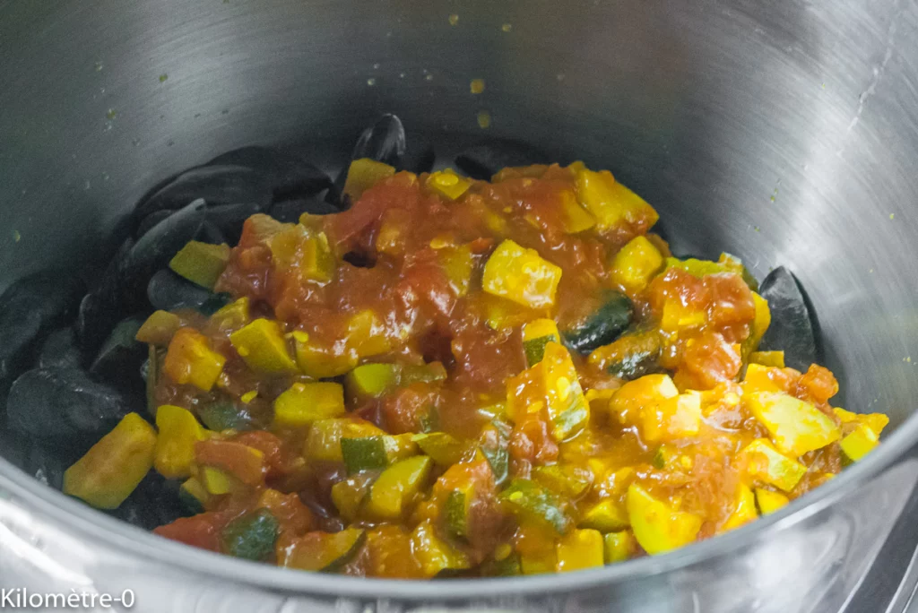Moules aux courgettes, curry et fêta - Étape 4