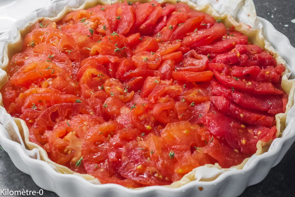 Tarte aux tomates, moutarde et comté - Étape 6