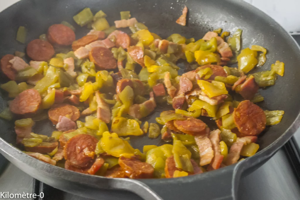Pâtes aux poivrons et chorizo - Étape 6