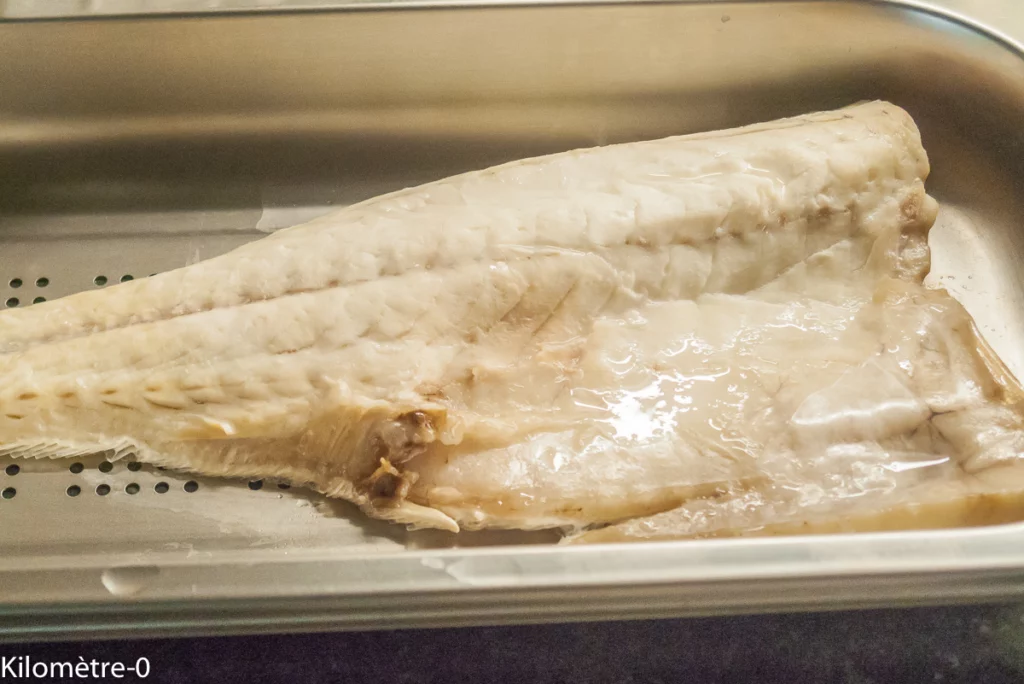 Salade de haricots verts au bar, olives et oeufs - Étape 2